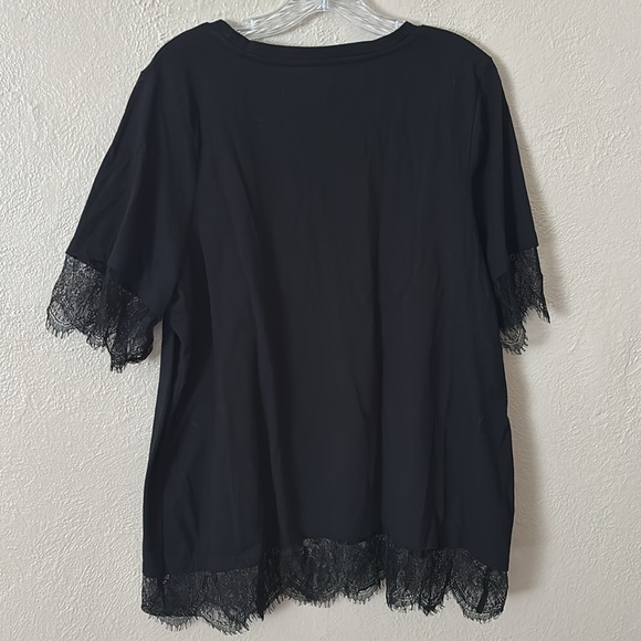 Lane Bryant Lace Edge Women’s Plus Size T-shirt, Black, 22/24 3X - Picture 6 of 6
